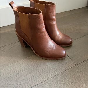 Brown Leather Boots - 4” Heels (US 8 - Australian Brand)